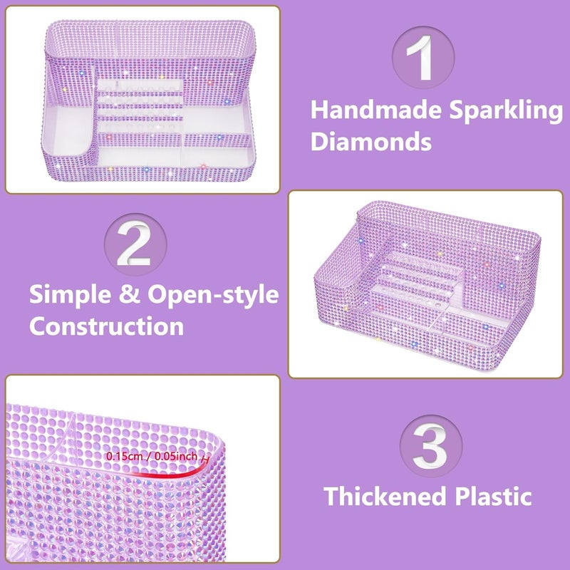 CGBE Nail Drill Holder, 28 Holes Drill Bit Holder for Nails, Professional Nail Tool Organizer, Nail Desk Organizer for Nail Tech, Nail Salon DIY Use - Diamond Purple (Not Including Nail Drill Set) - Image 3